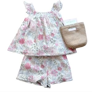 Cupcakes & Cashmere Floral Kids Set With Handbag Flora Sizel M-7/8